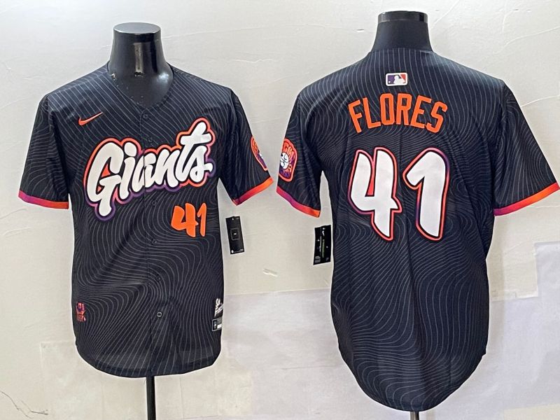 Men San Francisco Giants #41 Flores Black Joint Name Nike 2025 MLB Jersey style 17->san francisco giants->MLB Jersey